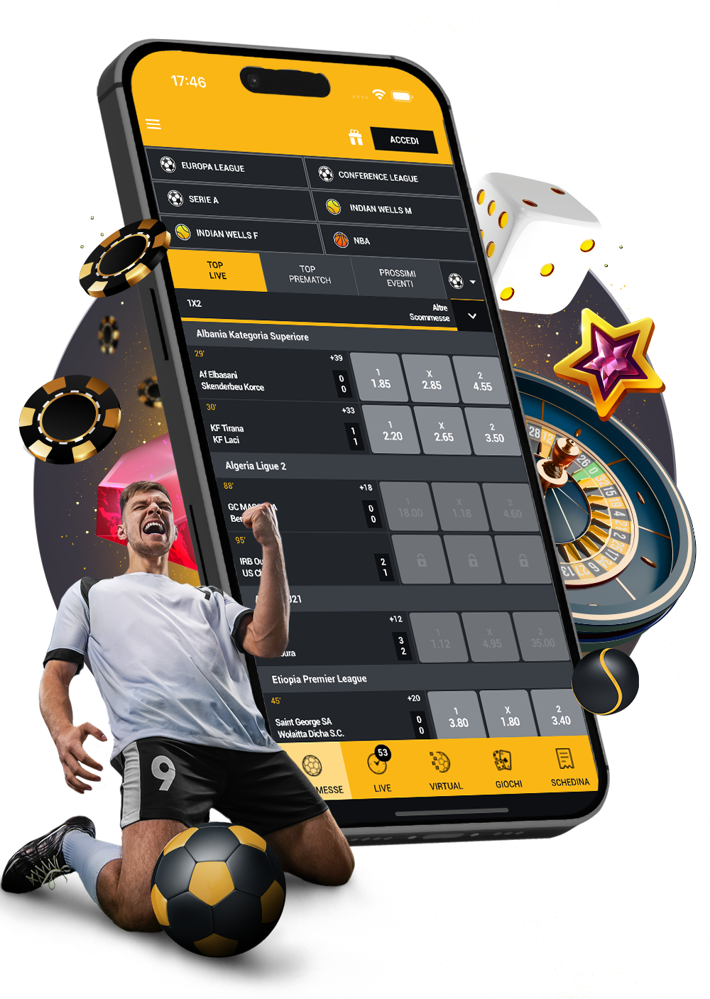 Noleggio Skin Scommesse Sportive, Calcio, Casino, Poker, Virtuali.